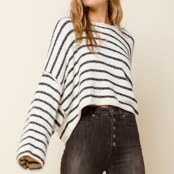 NWT Free People Bardot Striped Sweater - Picture 3 of 8